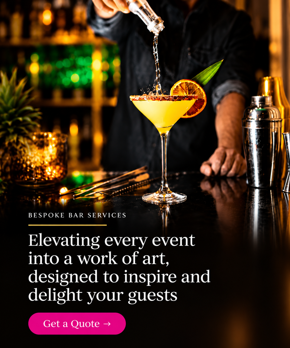 COSMO EVENTS | Cosmo Home Page Bespoke Cocktail Bar Experience