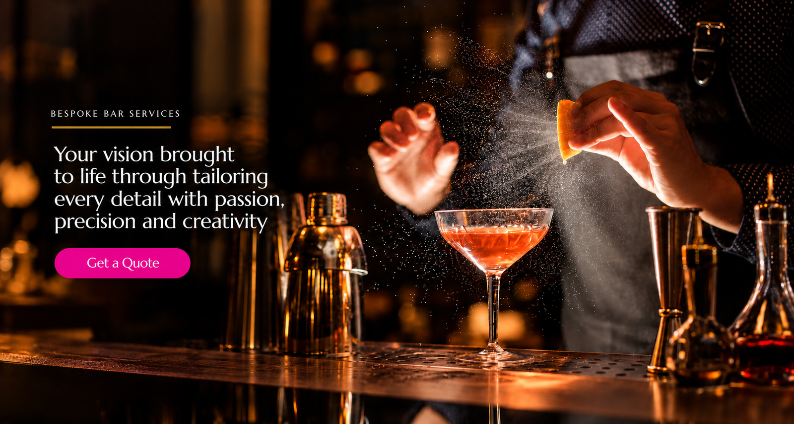 Citrus Mist Over a Crafted Cocktail